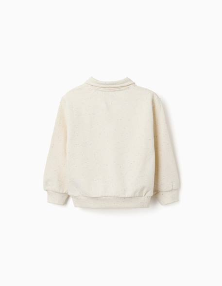 Sweat en coton avec imprimé cœur en relief Blanc 3 - vertbaudet enfant 
