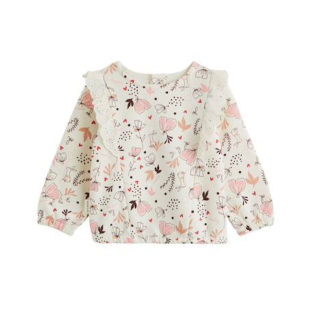 Sweat-shirt bébé en molleton aimée Ecru 2 - vertbaudet enfant 