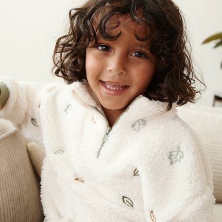 Sweat-shirt bébé en sherpa ginkgo Ecru 6 - vertbaudet enfant 