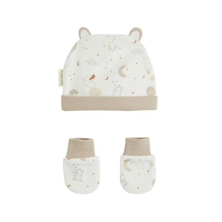 Bonnet bébé et moufles eliah Ecru 2 - vertbaudet enfant 