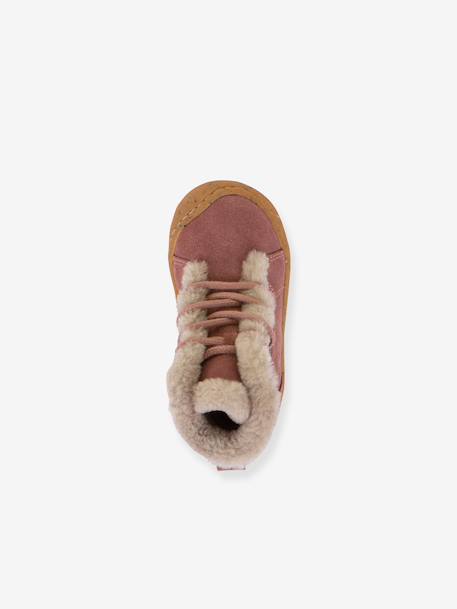 Bottes enfants MINNI SUEDE LACES Froddo caramel+vieux rose 10 - vertbaudet enfant 