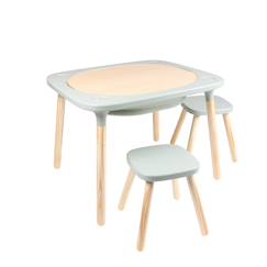 Jouet-Premier âge-Motricité globale-Table de jeux 4 en 1 avec 2 tabourets montessori bois fsc®