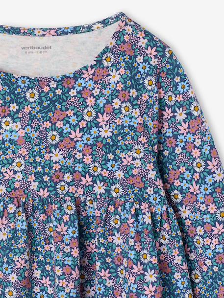 Ensemble fille cardigan et robe imprimée fleurs camel+jaune pâle+marine+vert de gris 14 - vertbaudet enfant 