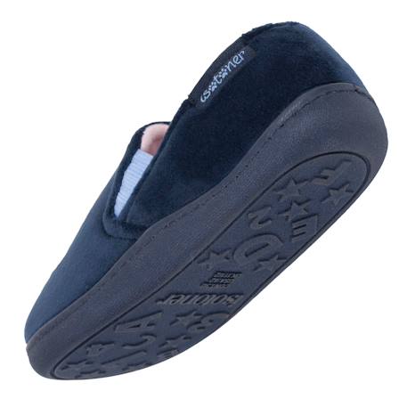 Chaussons mocassins velours, maintien souple, facile à enfiler, semelle flexible Marine 5 - vertbaudet enfant 