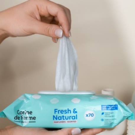 Pack de 6 lingettes bébé fresh and natural peaux sensibles Multi-coloured 2 - vertbaudet enfant 