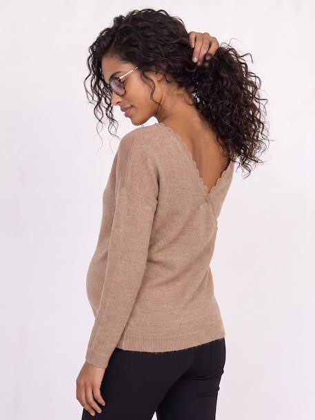 Pull devant/dos grossesse et allaitement beige+Blanc 3 - vertbaudet enfant 