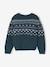 Pull jacquard col rond vert 2 - vertbaudet enfant 