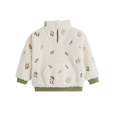 Sweat-shirt bébé en sherpa ginkgo Ecru 2 - vertbaudet enfant 
