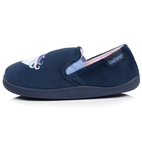 Chaussons mocassins velours, maintien souple, facile à enfiler, semelle flexible Marine 3 - vertbaudet enfant 
