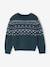 Pull jacquard col rond vert 1 - vertbaudet enfant 