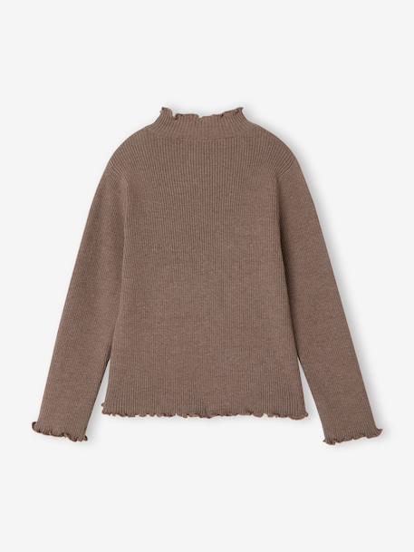 Sous-pull fille tricot prune+taupe 5 - vertbaudet enfant 