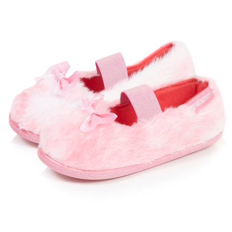 Chaussons ballerines fausse fourrure, maintien souple, facile à enfiler, semelle flexible Rose 1 - vertbaudet enfant 