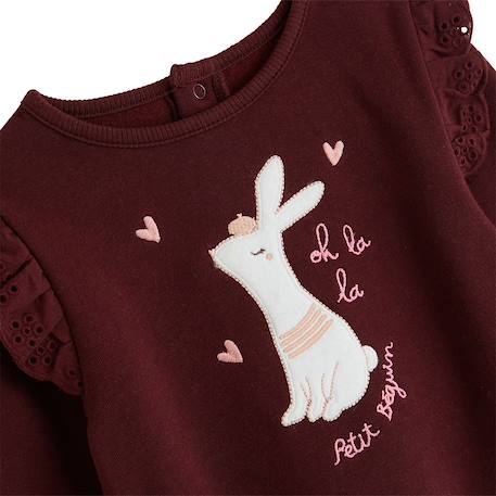 Sweat-shirt bébé en molleton aimée Bordeaux 4 - vertbaudet enfant 