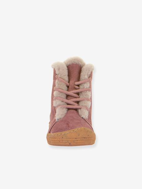 Bottes enfants MINNI SUEDE LACES Froddo caramel+vieux rose 12 - vertbaudet enfant 