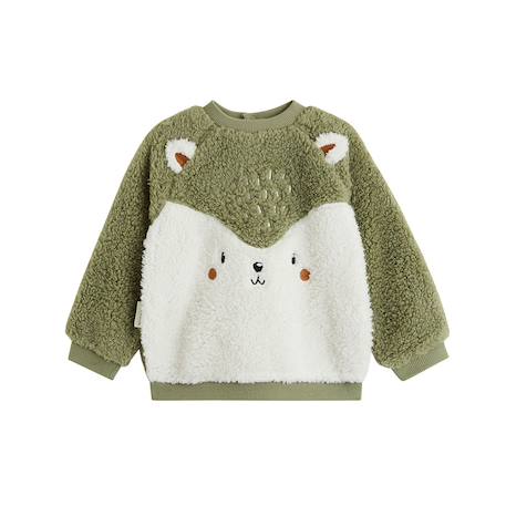 Sweat-shirt bébé en sherpa ginkgo Vert 2 - vertbaudet enfant 