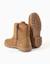 Bottines en suéde avec fleurs brodées Marron 3 - vertbaudet enfant 