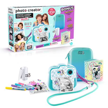 Photo Creator - Appareil Photo Instantané Deluxe Pack Turquoise - Photo, Selfie, Vidéo, impression sans encre, housse et album photo inclus Turquoise 2 - vertbaudet enfant 
