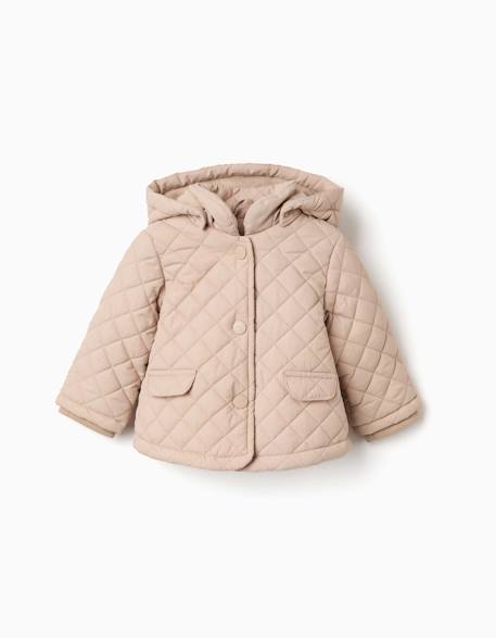 Veste matelassée à capuche et doublure en polaire Beige clair 1 - vertbaudet enfant 