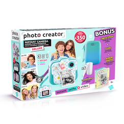 Jouet-Multimédia-appareil photo-Photo Creator - Appareil Photo Instantané Deluxe Pack Turquoise - Photo, Selfie, Vidéo, impression sans encre, housse et album photo inclus