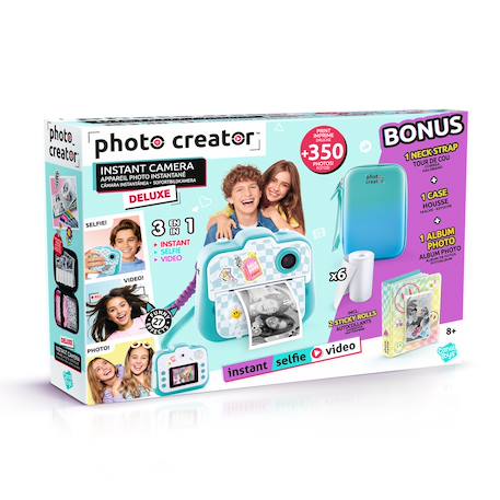 Photo Creator - Appareil Photo Instantané Deluxe Pack Turquoise - Photo, Selfie, Vidéo, impression sans encre, housse et album photo inclus Turquoise 1 - vertbaudet enfant 