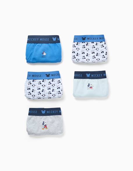 Garçon-Sous-vêtement-Lot de 5 slips en coton avec imprimés mickey