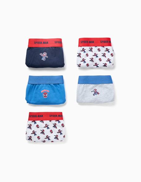 Garçon-Sous-vêtement-Lot de 5 slips en coton avec imprimés spider-man