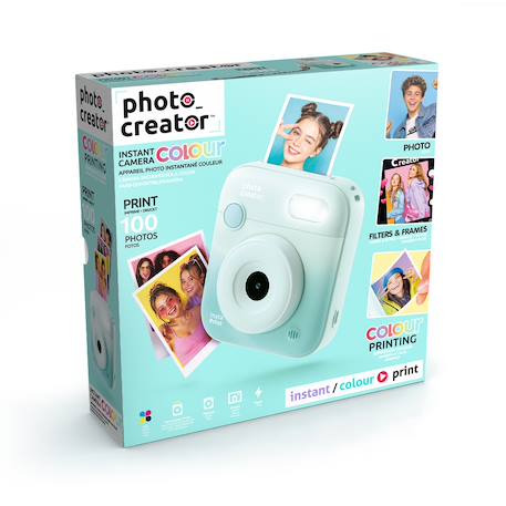 Photo Creator - Appareil Photo Instantané Couleur – Impression sur papier photo avec cartouche d’encre – 100 impressions incluses Turquoise 1 - vertbaudet enfant 