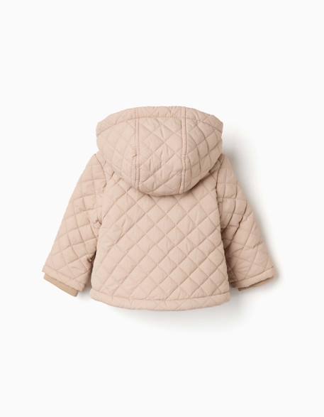 Veste matelassée à capuche et doublure en polaire Beige clair 2 - vertbaudet enfant 