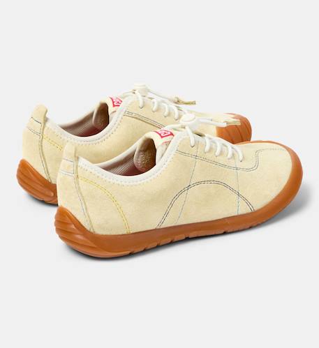 Baskets fille cuir peu path kids Jaune pastel 4 - vertbaudet enfant 
