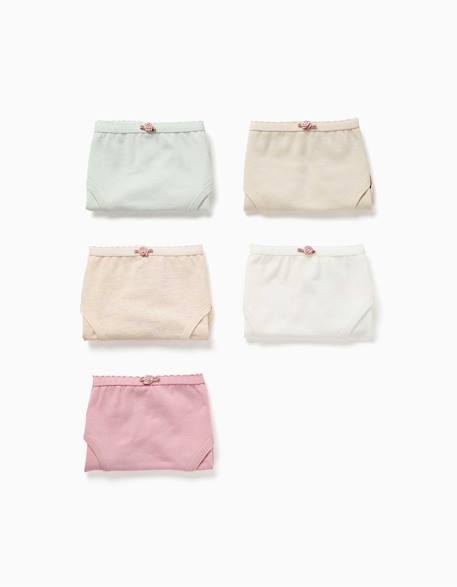 Fille-Sous-vêtement-Lot de 5 culottes avec roses décoratives