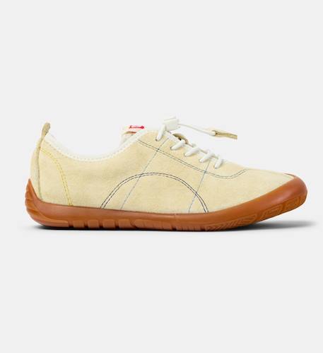 Baskets fille cuir peu path kids Jaune pastel 1 - vertbaudet enfant 