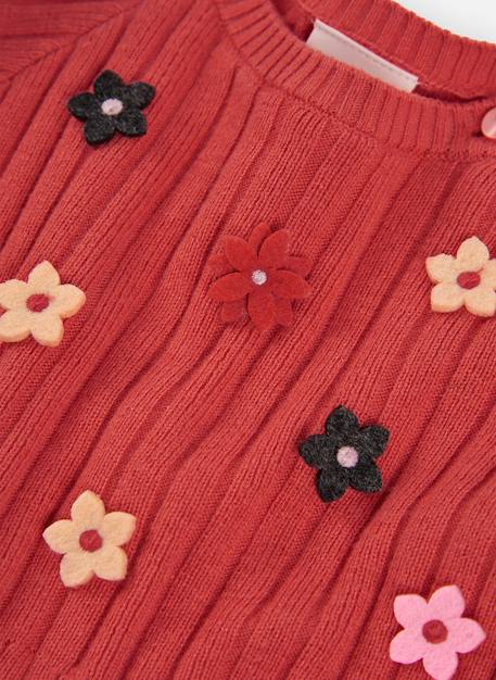 Robe bébé en maille avec fleurs Rouge 3 - vertbaudet enfant 