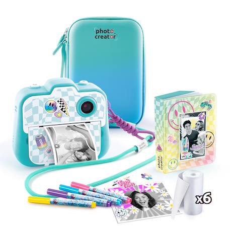 Photo Creator - Appareil Photo Instantané Deluxe Pack Turquoise - Photo, Selfie, Vidéo, impression sans encre, housse et album photo inclus Turquoise 3 - vertbaudet enfant 