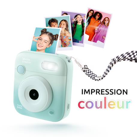 Photo Creator - Appareil Photo Instantané Couleur – Impression sur papier photo avec cartouche d’encre – 100 impressions incluses Turquoise 4 - vertbaudet enfant 
