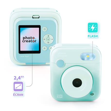 Photo Creator - Appareil Photo Instantané Couleur – Impression sur papier photo avec cartouche d’encre – 100 impressions incluses Turquoise 5 - vertbaudet enfant 