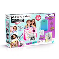 Jouet-Multimédia-appareil photo-Photo Creator - Appareil Photo Instantané Deluxe Pack Rose - Photo, Selfie, Vidéo, impression sans encre, housse et album photo inclus