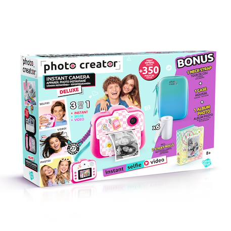 Photo Creator - Appareil Photo Instantané Deluxe Pack Rose - Photo, Selfie, Vidéo, impression sans encre, housse et album photo inclus Rose 1 - vertbaudet enfant 