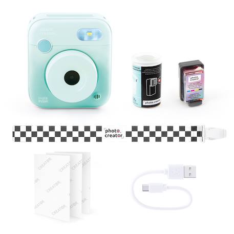 Photo Creator - Appareil Photo Instantané Couleur – Impression sur papier photo avec cartouche d’encre – 100 impressions incluses Turquoise 3 - vertbaudet enfant 