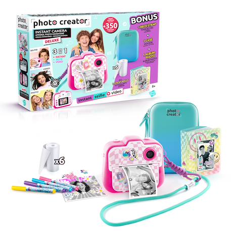 Photo Creator - Appareil Photo Instantané Deluxe Pack Rose - Photo, Selfie, Vidéo, impression sans encre, housse et album photo inclus Rose 2 - vertbaudet enfant 
