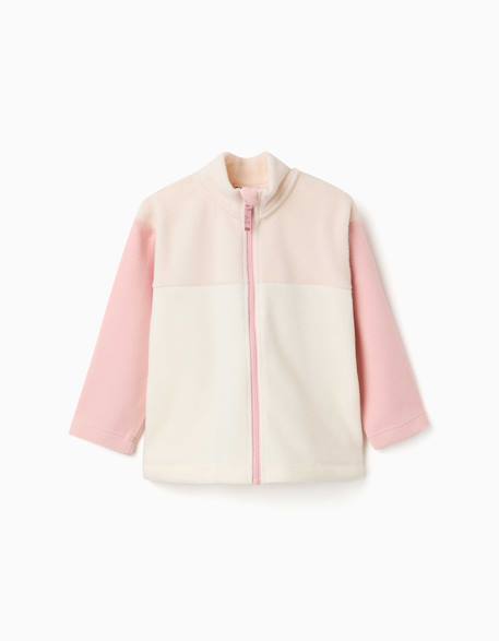 Veste en polaire à col montant Beige clair 2 - vertbaudet enfant 