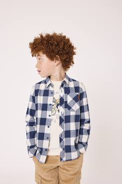 -Chemise manches longues 100% coton garçon