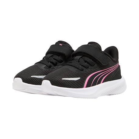 Baskets fille basses à scratch Noir  rose blanc 3 - vertbaudet enfant 