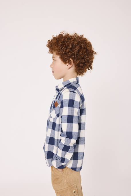 Chemise manches longues 100% coton garçon Carreaux 2 - vertbaudet enfant 