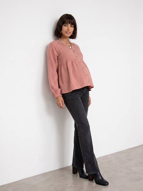 Blouse grossesse et allaitement en gaze coton biologique* bois de rose+vert sauge 3 - vertbaudet enfant 