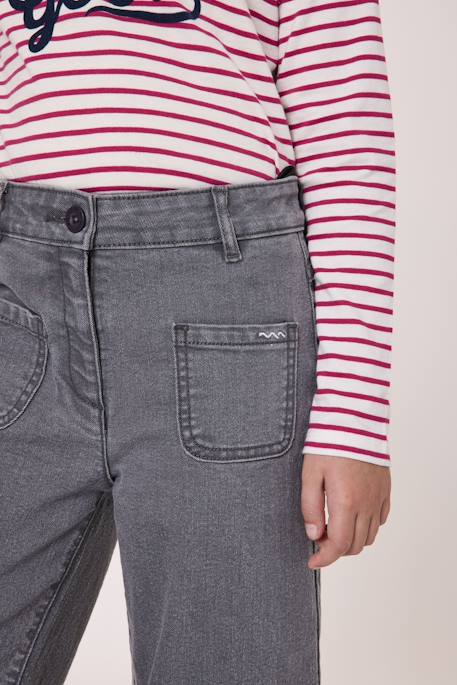 Jean fille Denim gris 2 - vertbaudet enfant 