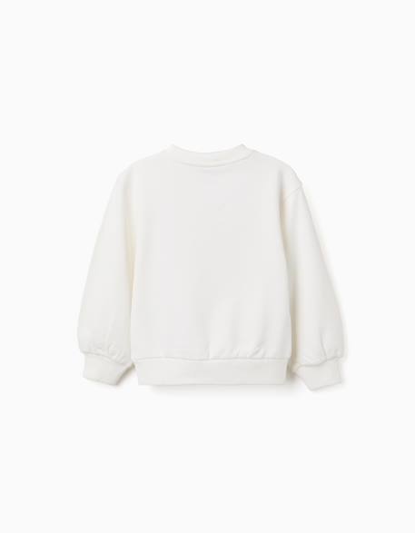 Sweat avec imprimé floral en relief Blanc 2 - vertbaudet enfant 