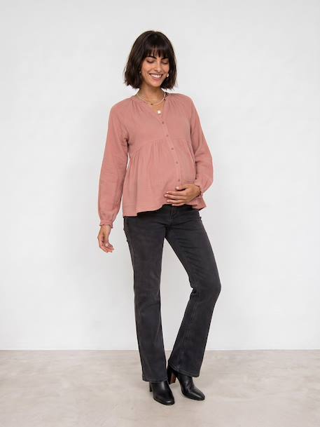 Blouse grossesse et allaitement en gaze coton biologique* bois de rose+vert sauge 2 - vertbaudet enfant 