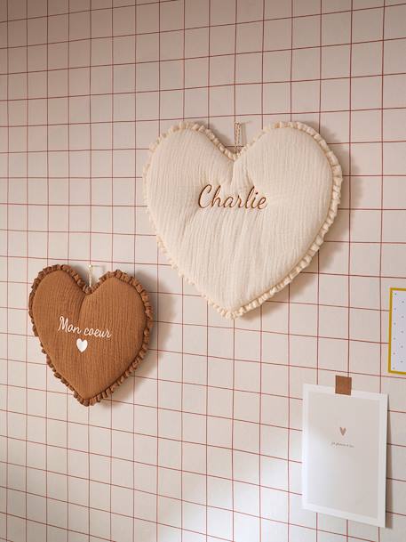 Lot de 2 décos murales coeur écru 1 - vertbaudet enfant 