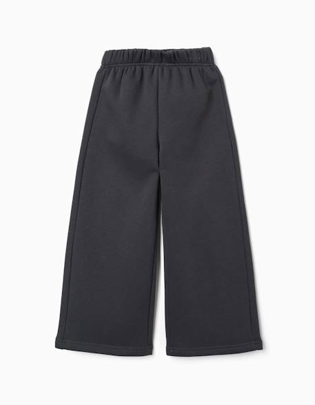Pantalon à jambe large en molleton avec doublure en coton peigné Gris foncé 2 - vertbaudet enfant 