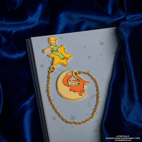 Marque-page chaînette le renard et le prince - le petit prince Or 2 - vertbaudet enfant 